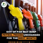 Gov of Pak may keep Petrol price unchanged for the next month