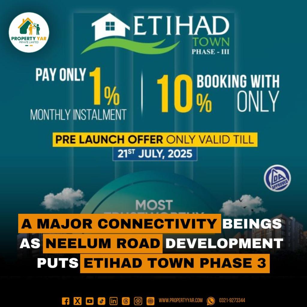 Neelum Road Development Puts Etihad Town 3 on the Map