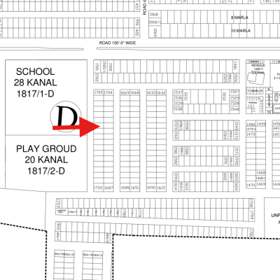 5 Marla Facing Park Plot (D-1711) Demand 1.15 Crore On 40 Feet Wide Road And Also Facing School Is Available For Sale In DHA Lahore Phase 9 Town Sector D