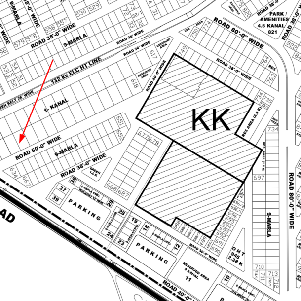 Prime 1 Kanal Residential Plot Available for Sale in DHA Lahore Phase 4 Block KK-1