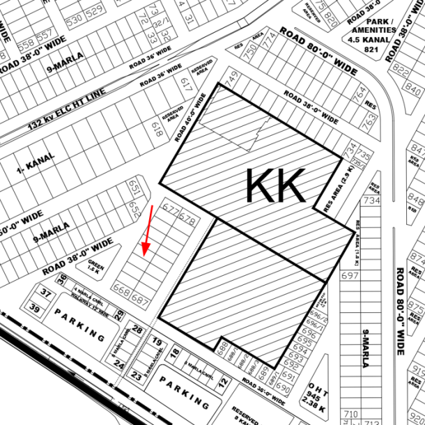 9 Marla Plot for Sale with Best Price in DHA Phase 4 Block KK Lahore-1