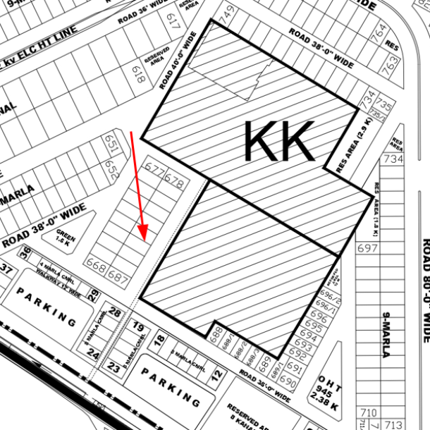 Excellent Surroundings – 9 Marla Plot Available in DHA Phase 4 KK Block-1