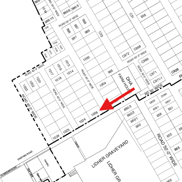 Corner On 50 Feet Road 1 Kanal Plot Available For Sale In DHA Lahore Phase 6 Sector C-1