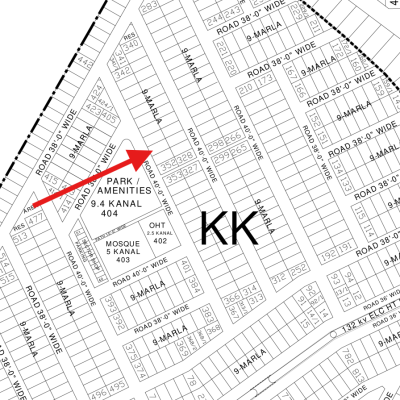 Facing Park 9 Marla Plot Available For Sale In DHA Lahore Phase 4 Block KK