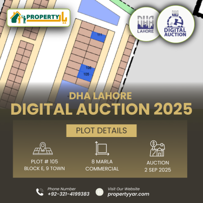 Digital Auction Of 8 Marla Commercial Plot E-105 In DHA Lahore Phase 9 Town-1