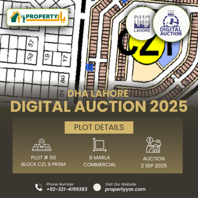 Digital Auction Of 8 Marla Commercial Plot In DHA Lahore Phase 9 Prism Commercial Block Commercial Zone 1-1