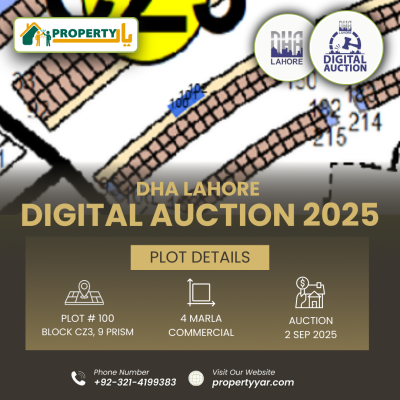 DHA Lahore Digital Auction Of 4 Marla Commercial Plot Z3-100 In Phase 9 Prism Z3-1