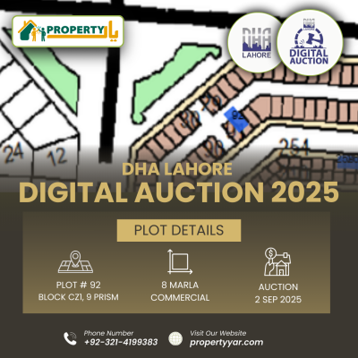 Digital Auction Of 8 Marla Commercial Plot In DHA Lahore Phase 9 Prism Commercial Zone 1-1