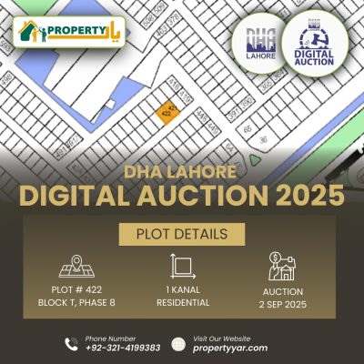 Digital Auction Of 1 Kanal Plot T-422 DHA Lahore Phase 8 Block T