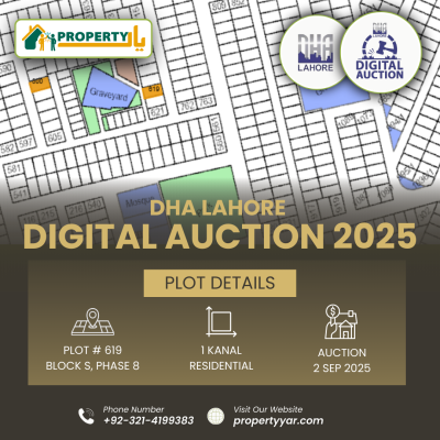 Near To Park DHA Lahore Digital Auction Of 1 Kanal Plot In Phase 8 Block S