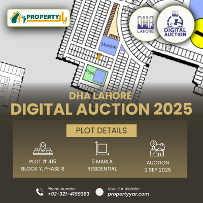 Near To Park Digital Auction Of 5 Marla Residential Plot In DHA Lahore Phase 8 Sector Y