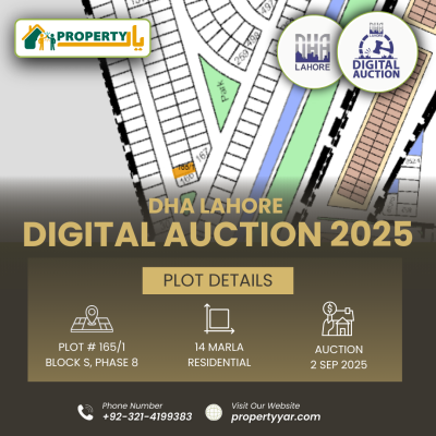 Next To Corner DHA Lahore Digital Auction Of 14 Marla Residential Plot In Phase 8 Block S