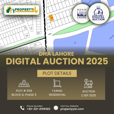 DHA Lahore Digital Auction 1 Kanal Residential Plot Phase 5 Block G