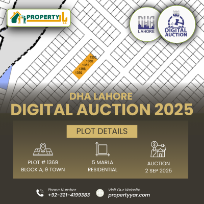 DHA Lahore Digital Auction Of 5 Marla Plot In Phase 9 Town Sector A