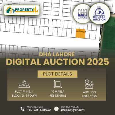 DHA Lahore Digital Auction Of 10 Marla Plot In 9 Town Sector D