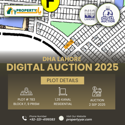 Digital Auction Of 1.25 Kanal Plot In DHA Lahore 9 Prism Sector F