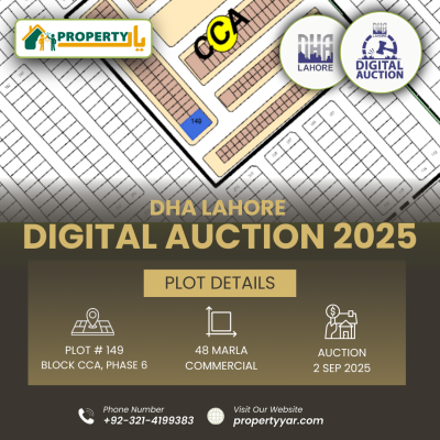 DHA Lahore Digital Auction Of 48 Marla Commercial Plot CCA-149 In Phase 6 Block CCA