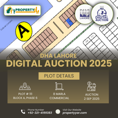 DHA Lahore Digital Auction Of 8 Marla Commercial Plot A-111 In Phase 6 Block A