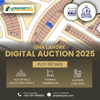 DHA Lahore Digital Auction Of 9 Marla Commercial Plot CBW- 145/2 In Phase 8 Commercial Broadway