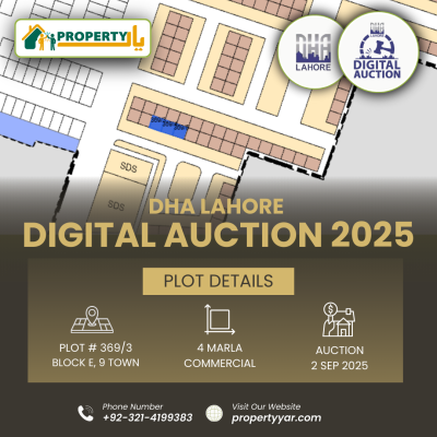 Digital Auction Of 4 Marla Commercial Plot E-369/3 In DHA Lahore Phase 9 Town Commercial Block E-1