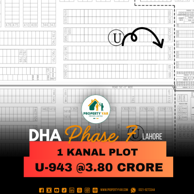 (U-943) Demand 3.80 Crore On 70 Feet Wide Road Near To Mosque And Park Available For Sale In DHA Lahore Phase 7 Block U