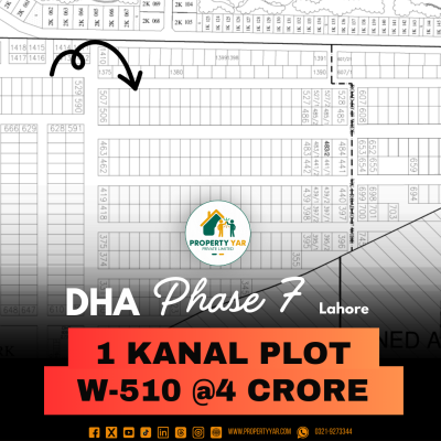 W- 510 Demand 4 Crore On 50 Feet Wide Road Near To Raya Golf And Park Available For Sale In DHA Lahore Phase 7 Block W