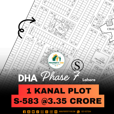 S- 583 Demand 3.35 Crore Near To Mosque And Park On 50 Feet Wide Road Available For Sale In DHA Lahore Phase 7 Block S