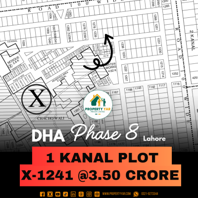 Direct Deal With Client X- 1241 Facing Commercial Area On 50 Feet Road Available For Sale In DHA Lahore Phase 8 Sector X