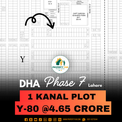 Facing Park 1 Kanal Plot Available For Sale In DHA Lahore Phase 7