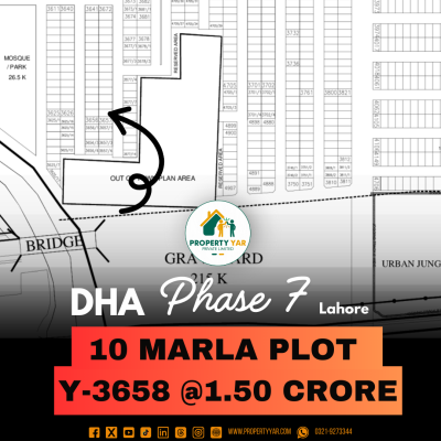 Ideal Location 10 Marla Plot For Sale In DHA Lahore Phase 7 Block Y