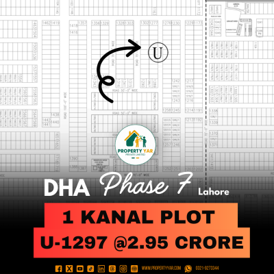 Investor Rate 1 Kanal Plot U-1297 On 70 Feet Road Is Available For Sale In DHA Lahore Phase 7 Block U