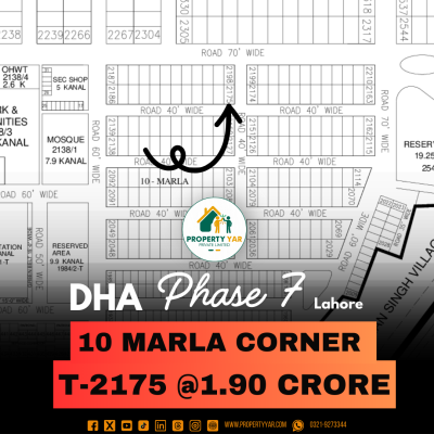 Corner 10 Marla Plot Available For Sale In DHA Lahore Phase 7 Block T