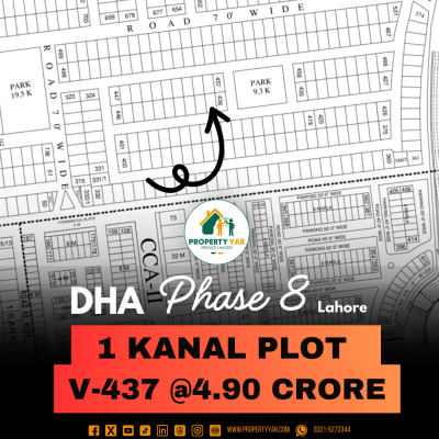 Next To Corner And Near To Park Cheapest Price Plot Available For Sale In DHA Lahore Phase 8
