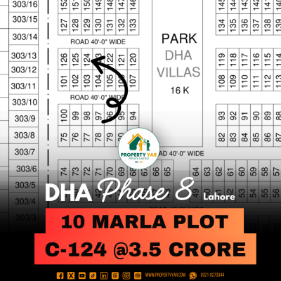 Prime Location 10 Marla Plot For Sale In DHA Lahore Phase 8 Park View