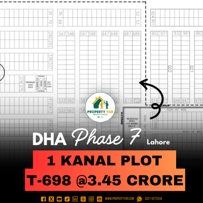 100 Feet Wide Road 1 Kanal Prime Location Plot Available For Sale In DHA Lahore Phase 7