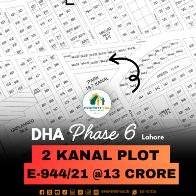 Facing Park 2 Kanal Plot Available For Sale In DHA Lahore Phase 6 Block E