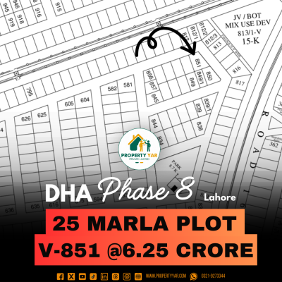 Corner 25 Marla Reasonable Price Plot Available For Sale In DHA Lahore Phase 8 Block V