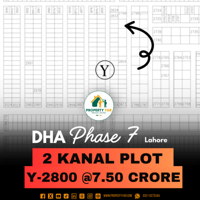 2 Kanal Plot On 50 Feet Road For Sale In DHA Lahore Phase 7 Block Y