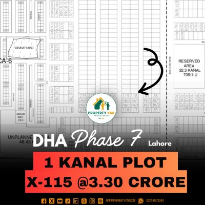 Investor Rate 1 Kanal Plot Available For Sale In DHA Lahore Phase 7 Block X