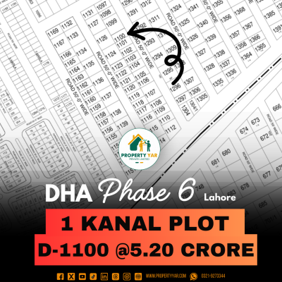 50 Feet Wide Road Prime Location 1 Kanal Plot For Sale In DHA Lahore Phase 6