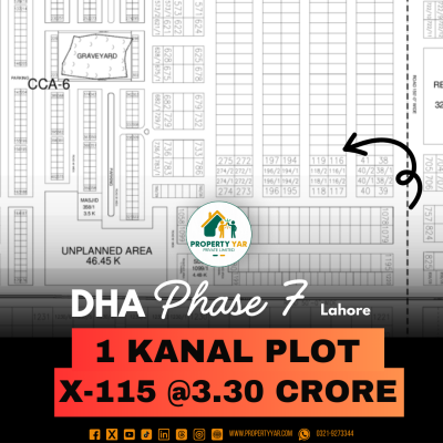 Cheapest Price 1 Kanal Plot For Sale In DHA Lahore Phase 7 Block X
