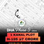 Facing Park 1 Kanal Plot H-195 For Sale In DHA Lahore Phase 5 Block H