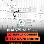 Corner 22 Marla Plot B-580 Is Available For Sale In DHA Lahore Phase 6 Block H