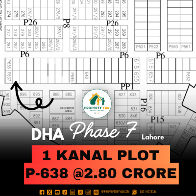 Next To Corner 1 Kanal Plot P-638 For Sale In DHA Lahore Phase 7 Block P