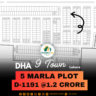 Affordable 5 Marla Plot Available For Sale In DHA Lahore Phase 9 Town Block D