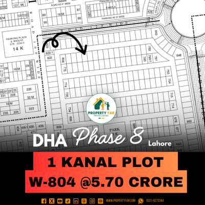 Investor Rate 1 Kanal Plot W-804 Available For Sale In DHA Lahore Phase 8