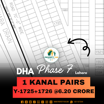 1 Kanal Pair Plots Y-1725_1726 Available For Sale In DHA Lahore Phase 7