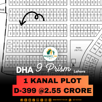 Reasonable Price 1 Kanal Plot Available For Sale In DHA Lahore Phase 9 Prism