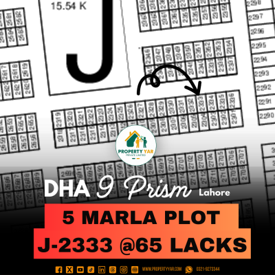 Excellent location 5 Marla plot is available for sale in DHA Lahore phase 9 prism block J.