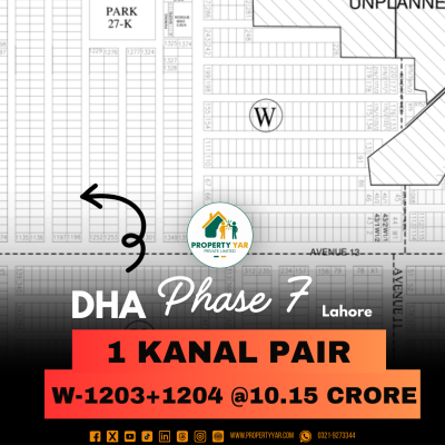 Near To Park 1 Kanal Pair Plot Is Available For Sale In DHA Lahore Phase 7